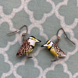 Handmade Polymer Clay Meadowlark Earrings NEW